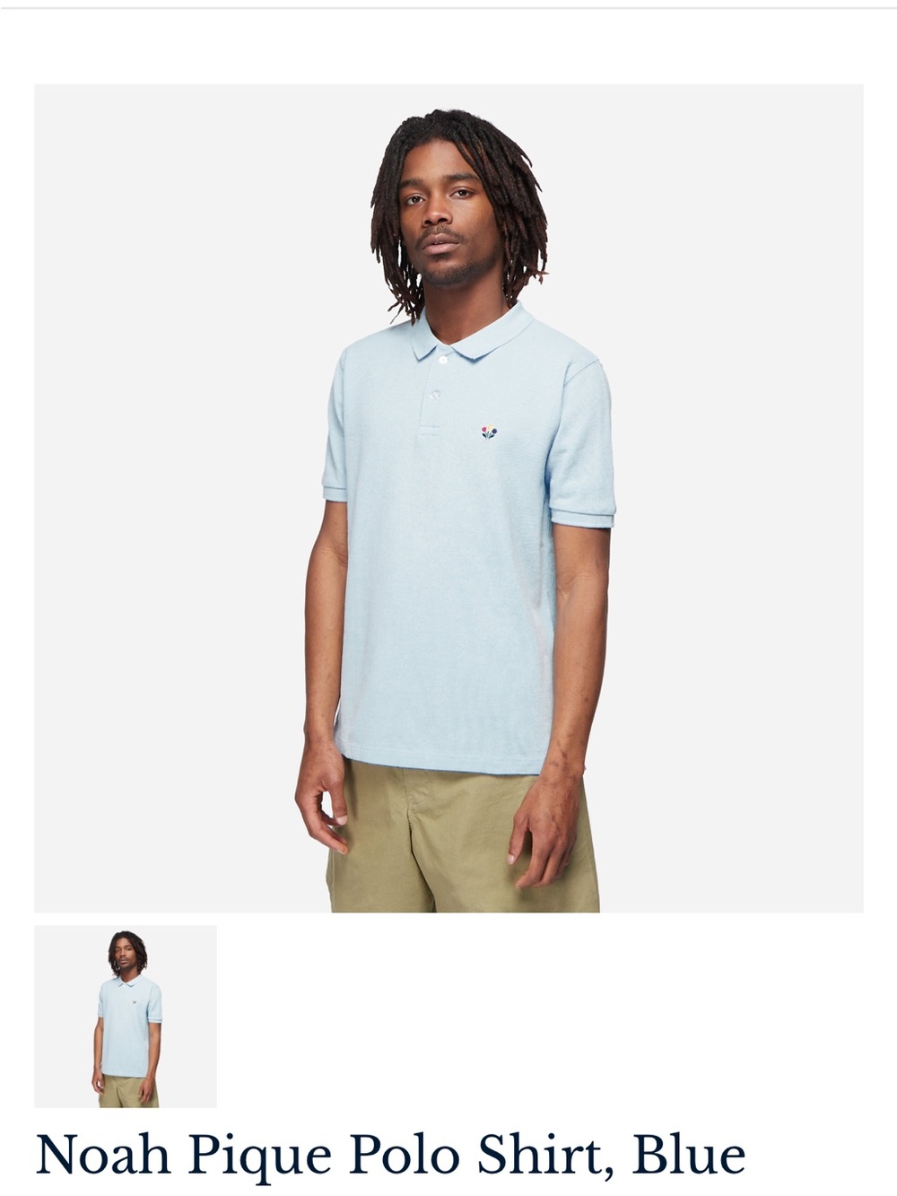 Noah NYC Light Blue Pique Polo